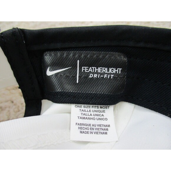Nike Hat Cap Strap Back White Black Swoosh Lightweight Drifit Golf Golfer Mens * - Picture 10 of 12